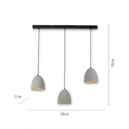 Paul Neuhaus 2233-22 - Chandelier on a string ETON 3xE27/40W/230V