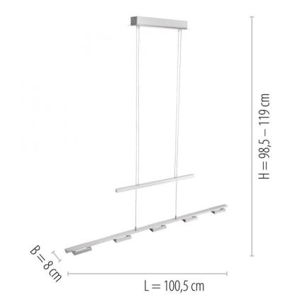 Paul Neuhaus 2446-55 - LED Dimmable chandelier on a string INIGO 5xLED/4W/230V