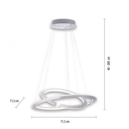 Paul Neuhaus 2491-55 - LED Dimmable chandelier on a string ALESSA 2xLED/26W/230V + remote control
