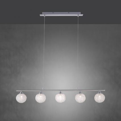 Paul Neuhaus 2790-55 - Chandelier on a string WOMBLE 5xG9/28W/230V