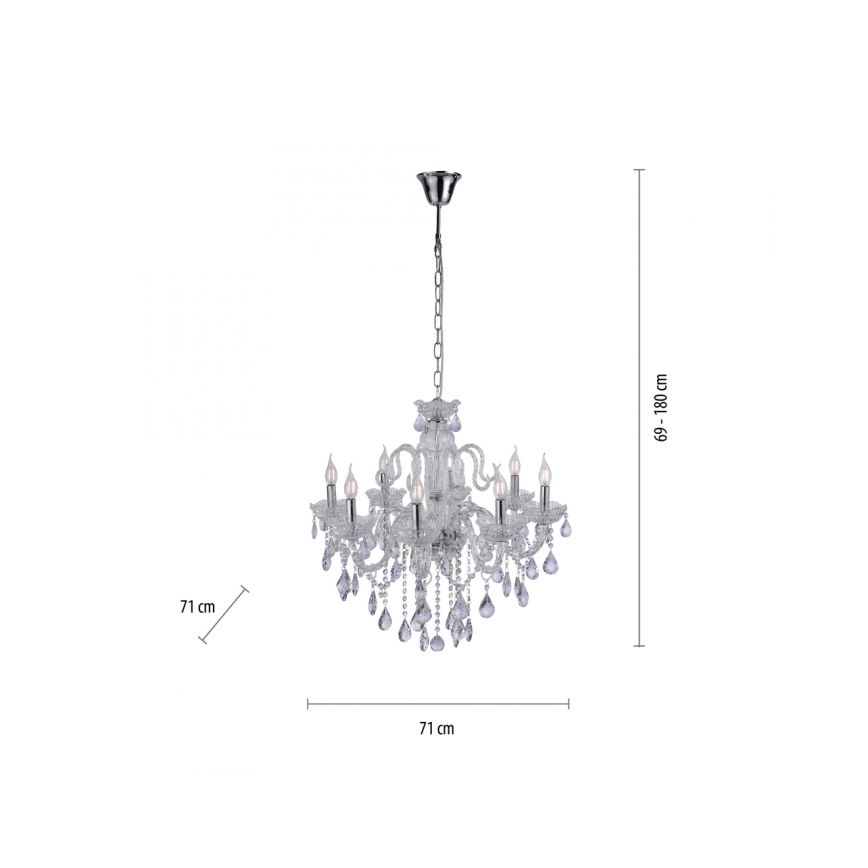 Paul Neuhaus 3081-00 - Crystal chandelier on a chain GRACIA 8xE14/40W/230V