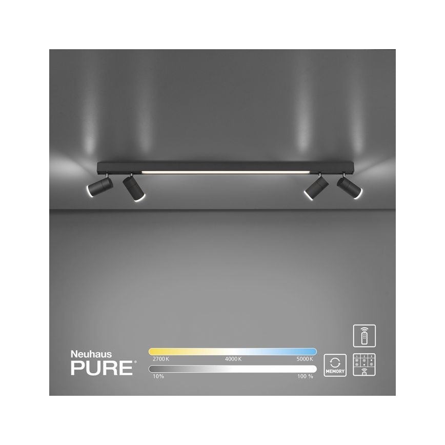 Paul Neuhaus 6121-13 - LED Dimmable spotlight PURE 4xLED/4W/230V + LED/9W 2700-5000K + remote control