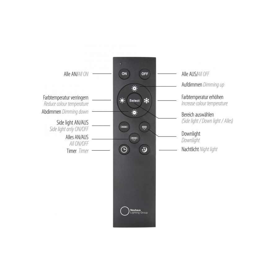 Paul Neuhaus 6121-79 - LED Dimmable spotlight PURE 4xLED/4W/230V + LED/9W 2700-5000K + remote control