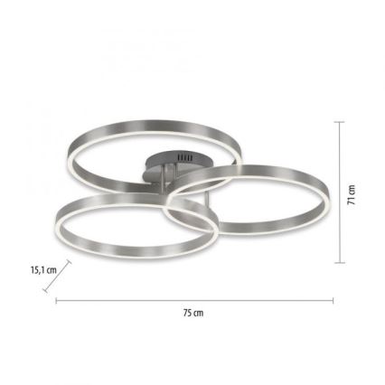 Paul Neuhaus 6233-55 - LED Dimmable ceiling light PAAN LED/45,5W/230V 2700-5000K + remote control