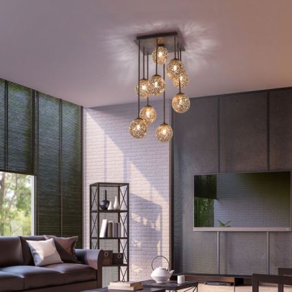Paul Neuhaus 6238-48 - Chandelier on a pole GRETA 9xG9/40W/230V