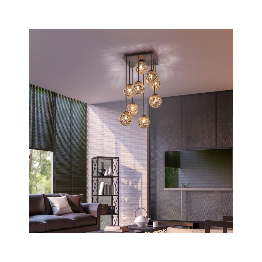 Paul Neuhaus 6238-48 - Chandelier on a pole GRETA 9xG9/40W/230V
