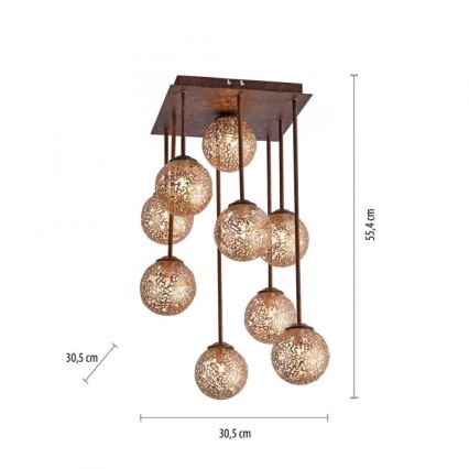 Paul Neuhaus 6238-48 - Chandelier on a pole GRETA 9xG9/40W/230V
