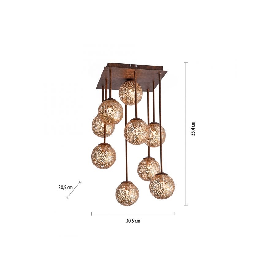Paul Neuhaus 6238-48 - Chandelier on a pole GRETA 9xG9/40W/230V