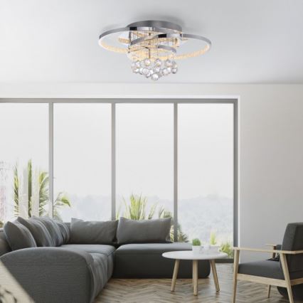 Paul Neuhaus 6267-17 - LED Dimmable ceiling light ROTAZO LED/32W/230V d. 45 cm shiny chrome