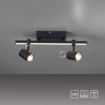 Paul Neuhaus 6524-18 - LED Spotlight BARIK 2xGU10/4,5W/230V + LED/5W