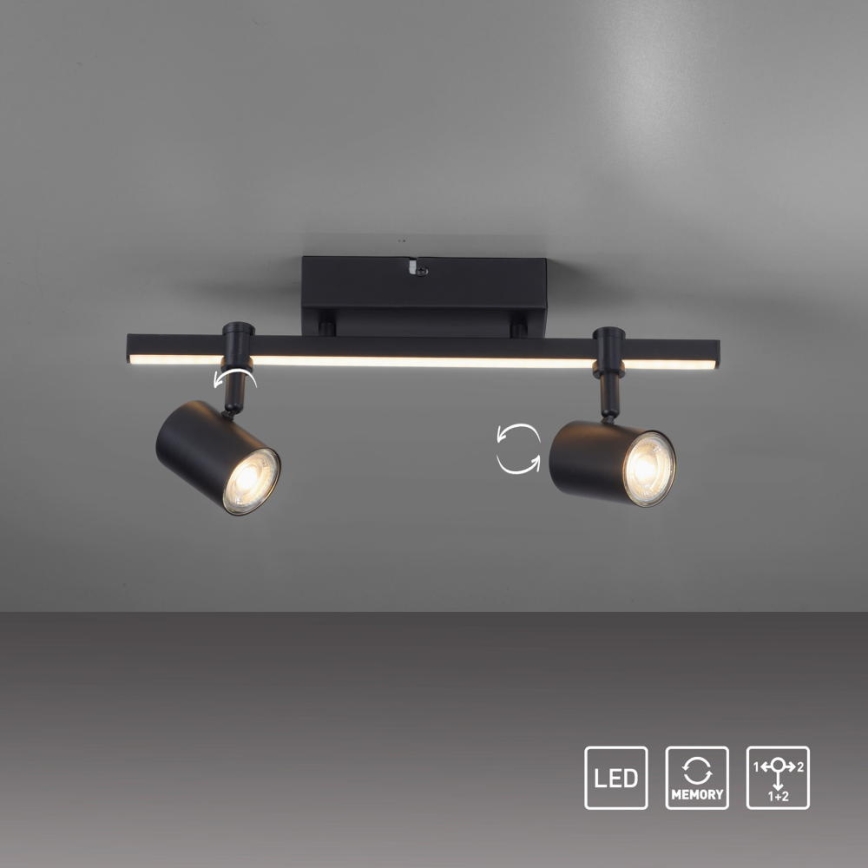 Paul Neuhaus 6524-18 - LED Spotlight BARIK 2xGU10/4,5W/230V + LED/5W