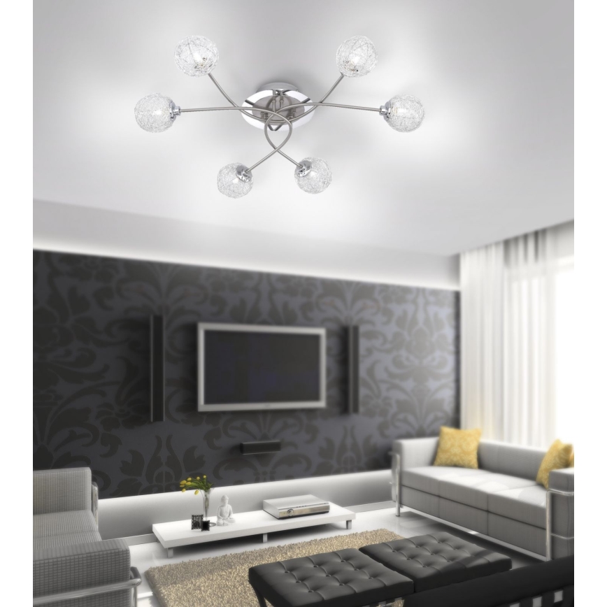 Paul Neuhaus 6796-55 - Surface-mounted chandelier WOMBLE 6xG9/28W/230V