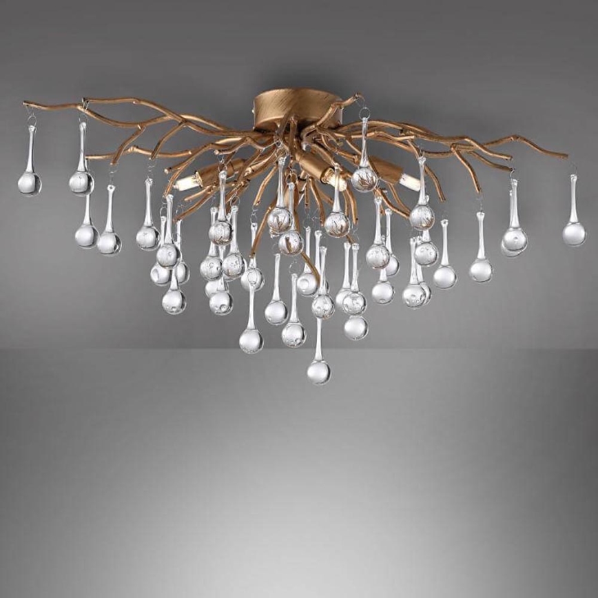 Paul Neuhaus 8090-11 - Surface-mounted chandelier ICICLE 4xG9/40W/230V 30x60 cm brass