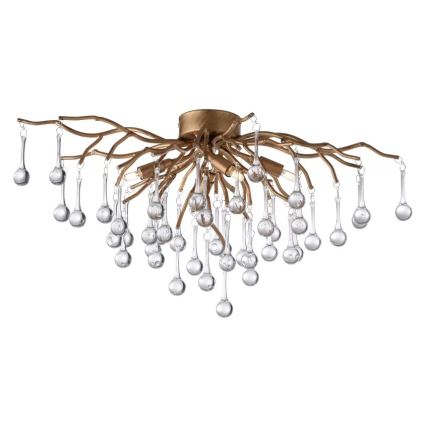 Paul Neuhaus 8090-11 - Surface-mounted chandelier ICICLE 4xG9/40W/230V 30x60 cm brass
