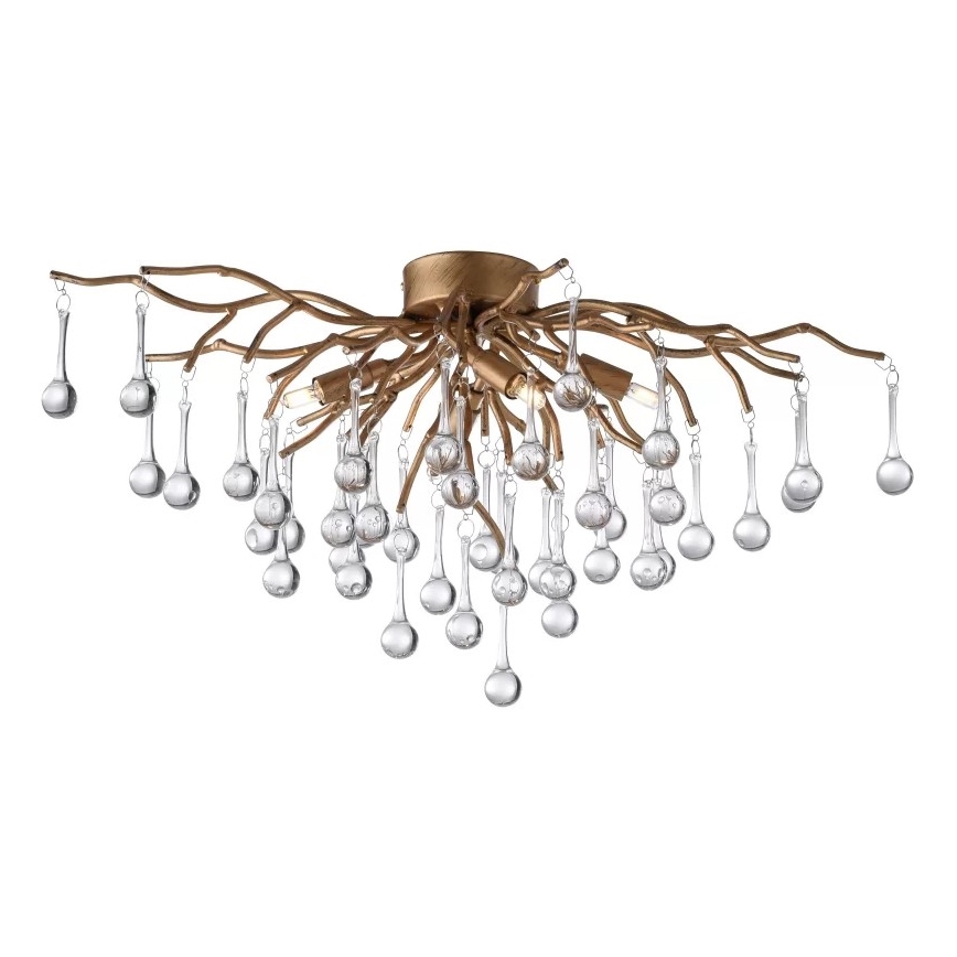 Paul Neuhaus 8090-11 - Surface-mounted chandelier ICICLE 4xG9/40W/230V 30x60 cm brass