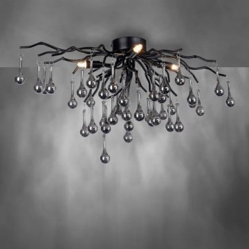 Paul Neuhaus 8090-18 - Flush-mounted chandelier ICICLE 4xG9/40W/230V 30x60 cm black