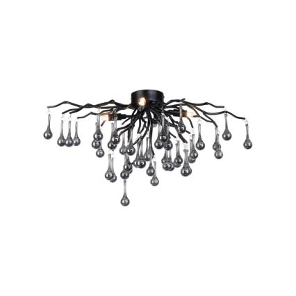 Paul Neuhaus 8090-18 - Flush-mounted chandelier ICICLE 4xG9/40W/230V 30x60 cm black