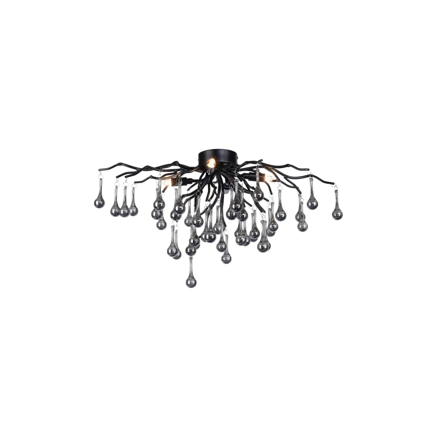 Paul Neuhaus 8090-18 - Flush-mounted chandelier ICICLE 4xG9/40W/230V 30x60 cm black