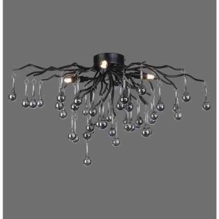 Paul Neuhaus 8090-18 - Flush-mounted chandelier ICICLE 4xG9/40W/230V 30x60 cm black