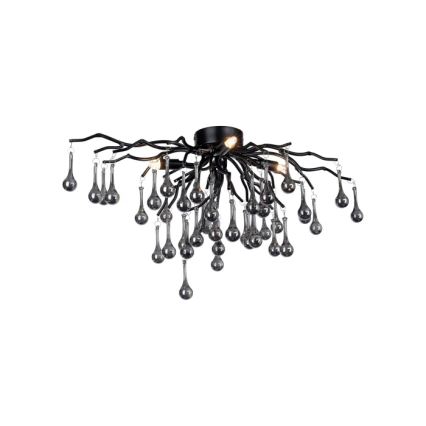 Paul Neuhaus 8090-18 - Flush-mounted chandelier ICICLE 4xG9/40W/230V 30x60 cm black