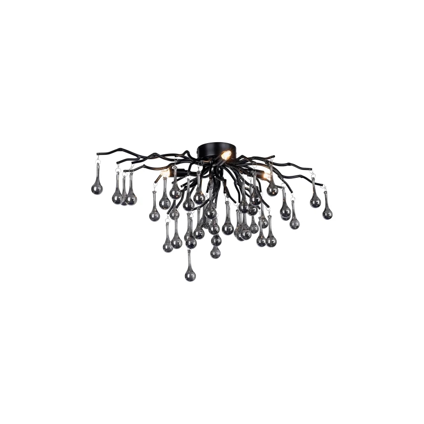 Paul Neuhaus 8090-18 - Flush-mounted chandelier ICICLE 4xG9/40W/230V 30x60 cm black