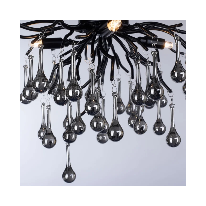 Paul Neuhaus 8090-18 - Flush-mounted chandelier ICICLE 4xG9/40W/230V 30x60 cm black