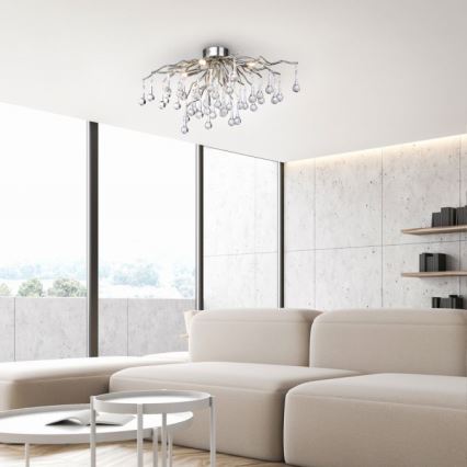 Paul Neuhaus 8090-55 - Surface-mounted chandelier ICICLE 4xG9/40W/230V 30x60 cm shiny chrome