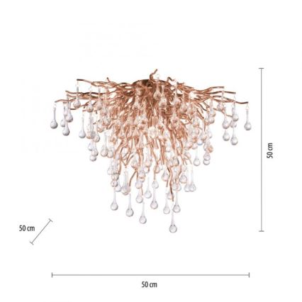 Paul Neuhaus 8091-11 - Surface-mounted chandelier ICICLE 9xG9/40W/230V d. 50 cm brass