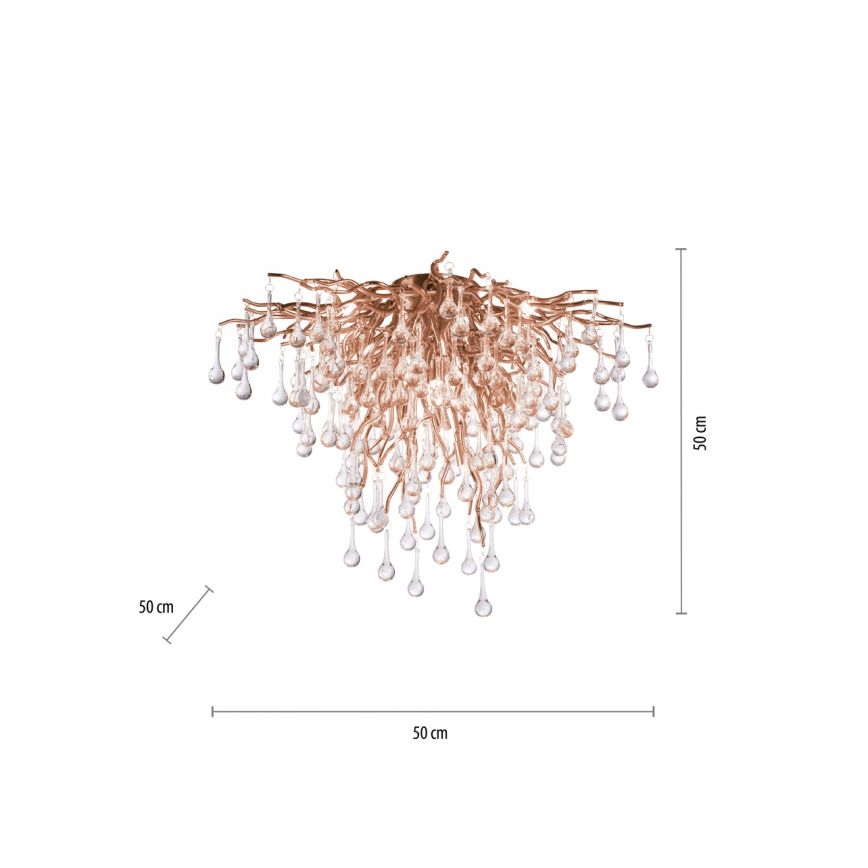 Paul Neuhaus 8091-11 - Surface-mounted chandelier ICICLE 9xG9/40W/230V d. 50 cm brass