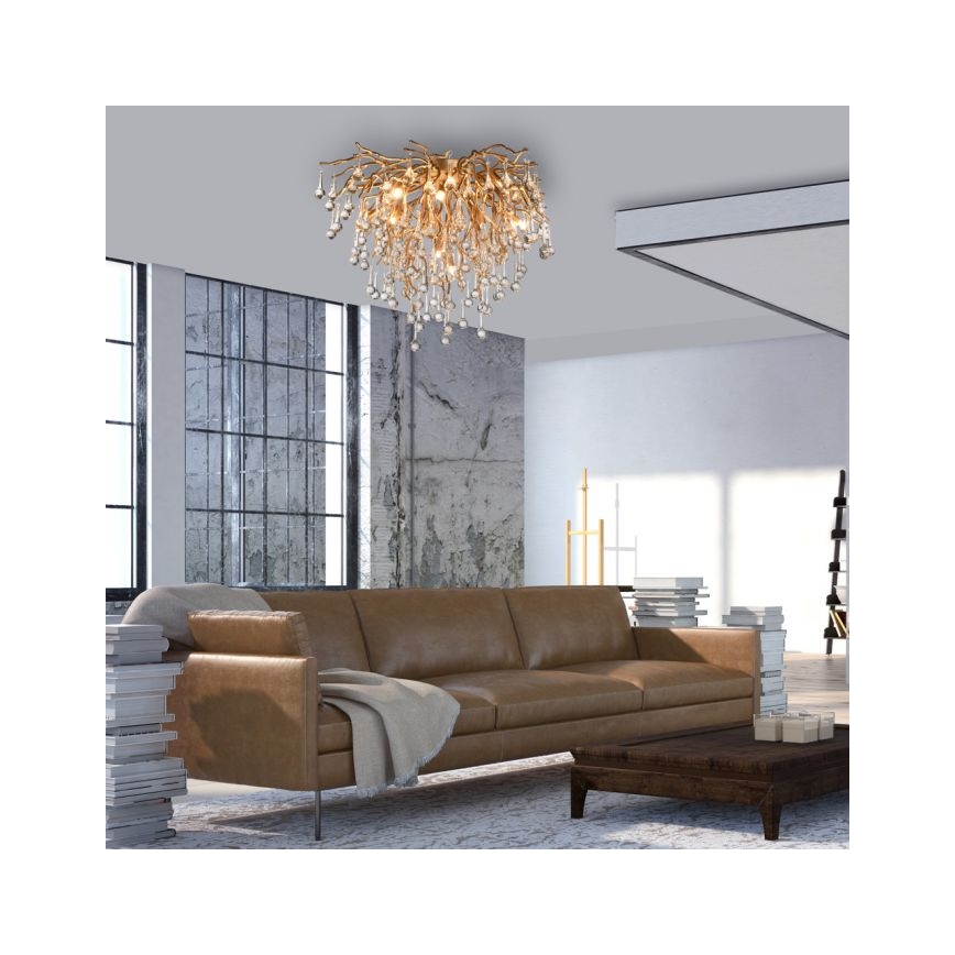 Paul Neuhaus 8091-11 - Surface-mounted chandelier ICICLE 9xG9/40W/230V
