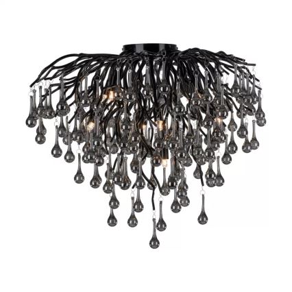 Paul Neuhaus 8091-18 - Flush-mounted chandelier ICICLE 9xG9/40W/230V dia. 50 cm black