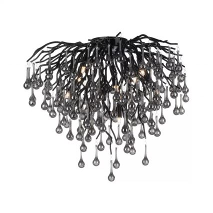 Paul Neuhaus 8091-18 - Flush-mounted chandelier ICICLE 9xG9/40W/230V dia. 50 cm black