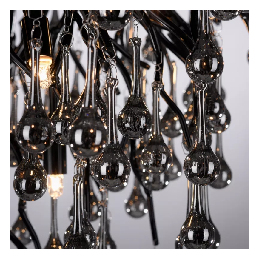Paul Neuhaus 8091-18 - Flush-mounted chandelier ICICLE 9xG9/40W/230V dia. 50 cm black