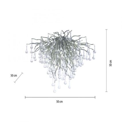 Paul Neuhaus 8091-55 - Surface-mounted chandelier ICICLE 9xG9/40W/230V d. 50 cm shiny chrome