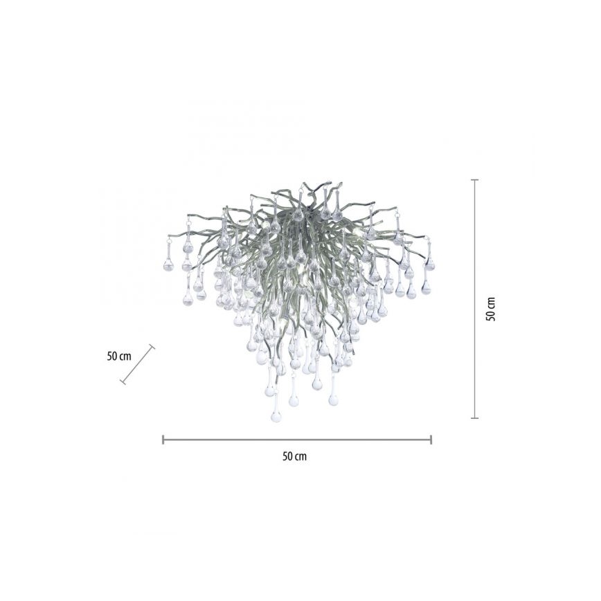 Paul Neuhaus 8091-55 - Surface-mounted chandelier ICICLE 9xG9/40W/230V d. 50 cm shiny chrome