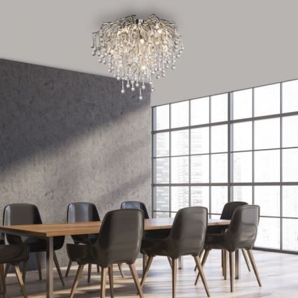 Paul Neuhaus 8091-55 - Surface-mounted chandelier ICICLE 9xG9/40W/230V