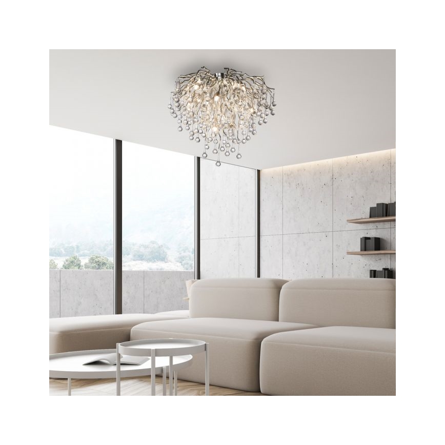 Paul Neuhaus 8091-55 - Surface-mounted chandelier ICICLE 9xG9/40W/230V