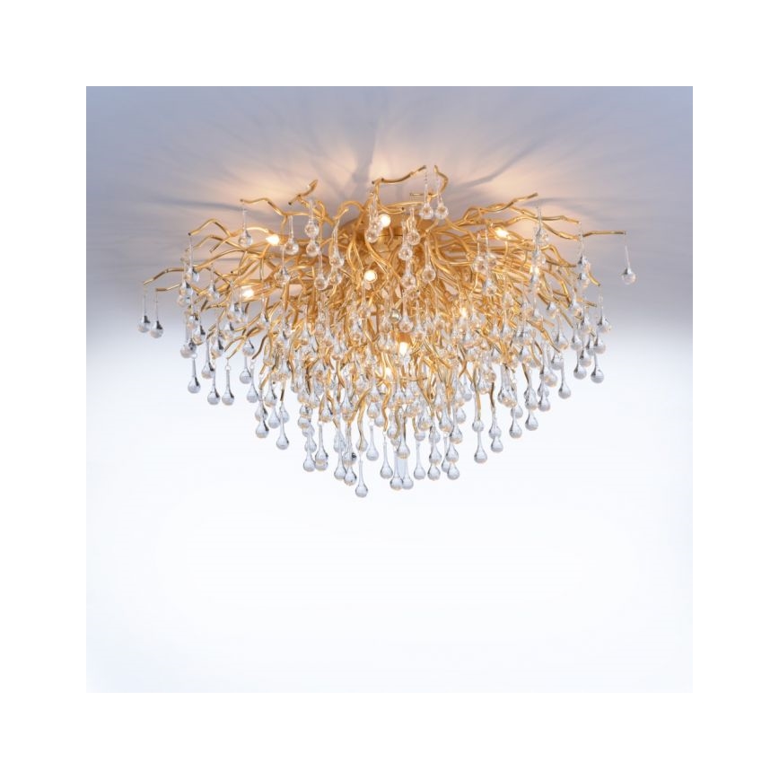 Paul Neuhaus 8092-11 - Surface-mounted chandelier ICICLE 14xG9/40W/230V d. 100 cm brass