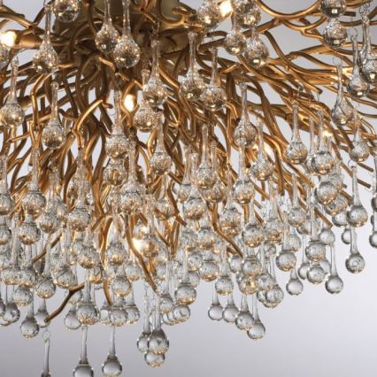 Paul Neuhaus 8092-11 - Surface-mounted chandelier ICICLE 14xG9/40W/230V d. 100 cm brass
