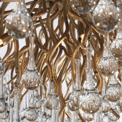 Paul Neuhaus 8092-11 - Surface-mounted chandelier ICICLE 14xG9/40W/230V d. 100 cm brass