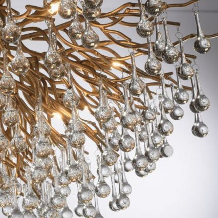 Paul Neuhaus 8092-11 - Surface-mounted chandelier ICICLE 14xG9/40W/230V d. 100 cm brass