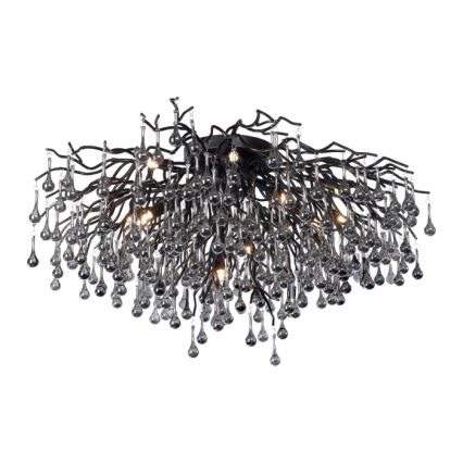 Paul Neuhaus 8092-18 - ICICLE Flush-Mount Chandelier 14xG9/40W/230V Ø 100 cm Black
