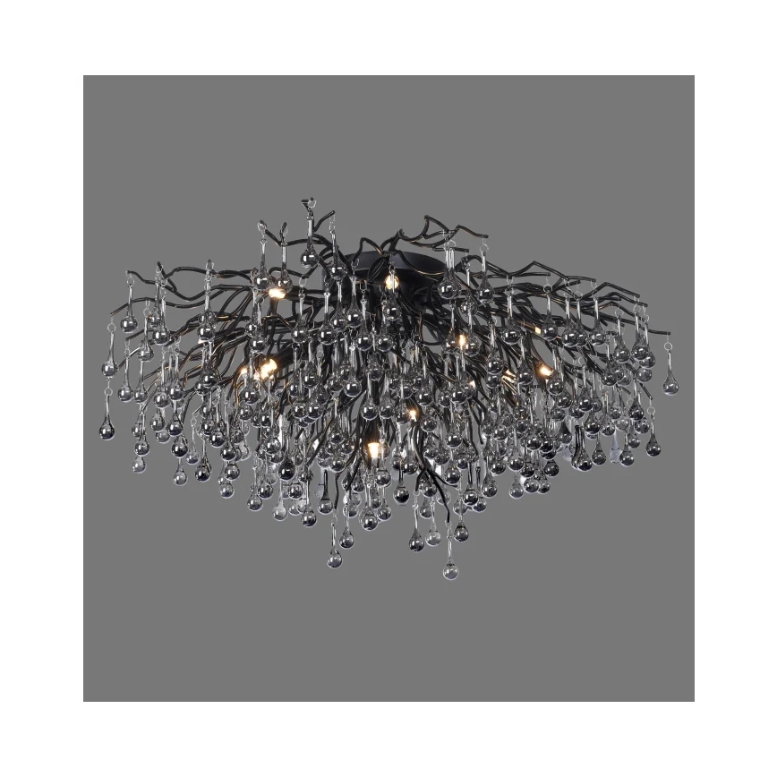 Paul Neuhaus 8092-18 - ICICLE Flush-Mount Chandelier 14xG9/40W/230V Ø 100 cm Black