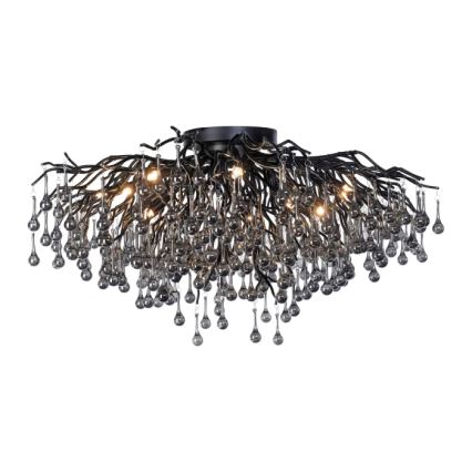 Paul Neuhaus 8092-18 - ICICLE Flush-Mount Chandelier 14xG9/40W/230V Ø 100 cm Black