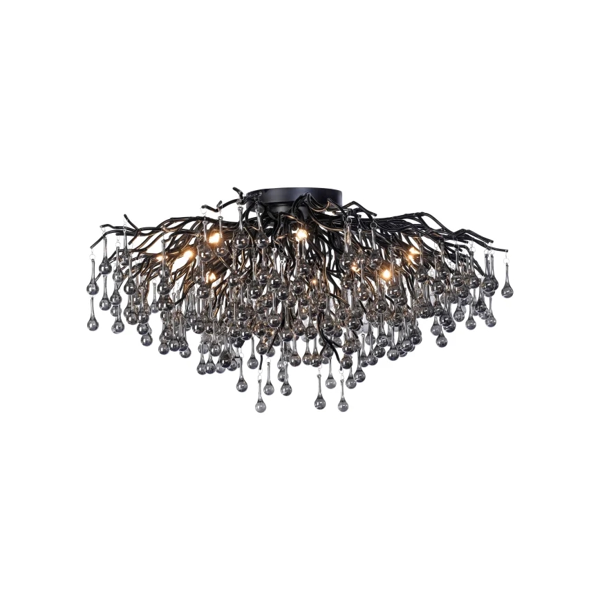 Paul Neuhaus 8092-18 - ICICLE Flush-Mount Chandelier 14xG9/40W/230V Ø 100 cm Black