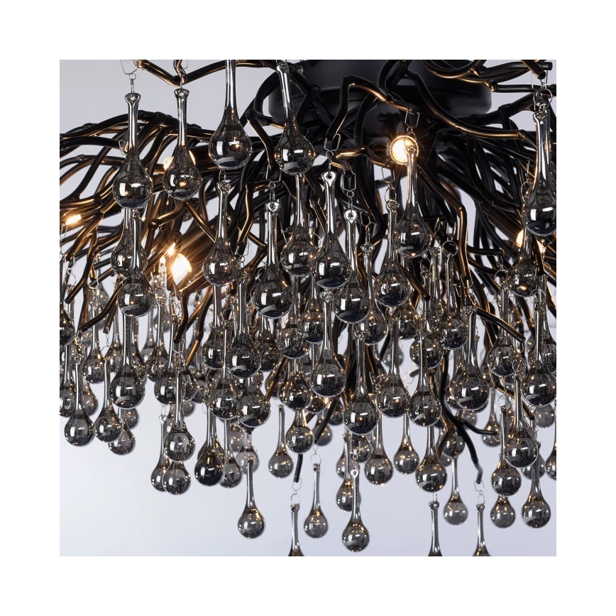 Paul Neuhaus 8092-18 - ICICLE Flush-Mount Chandelier 14xG9/40W/230V Ø 100 cm Black