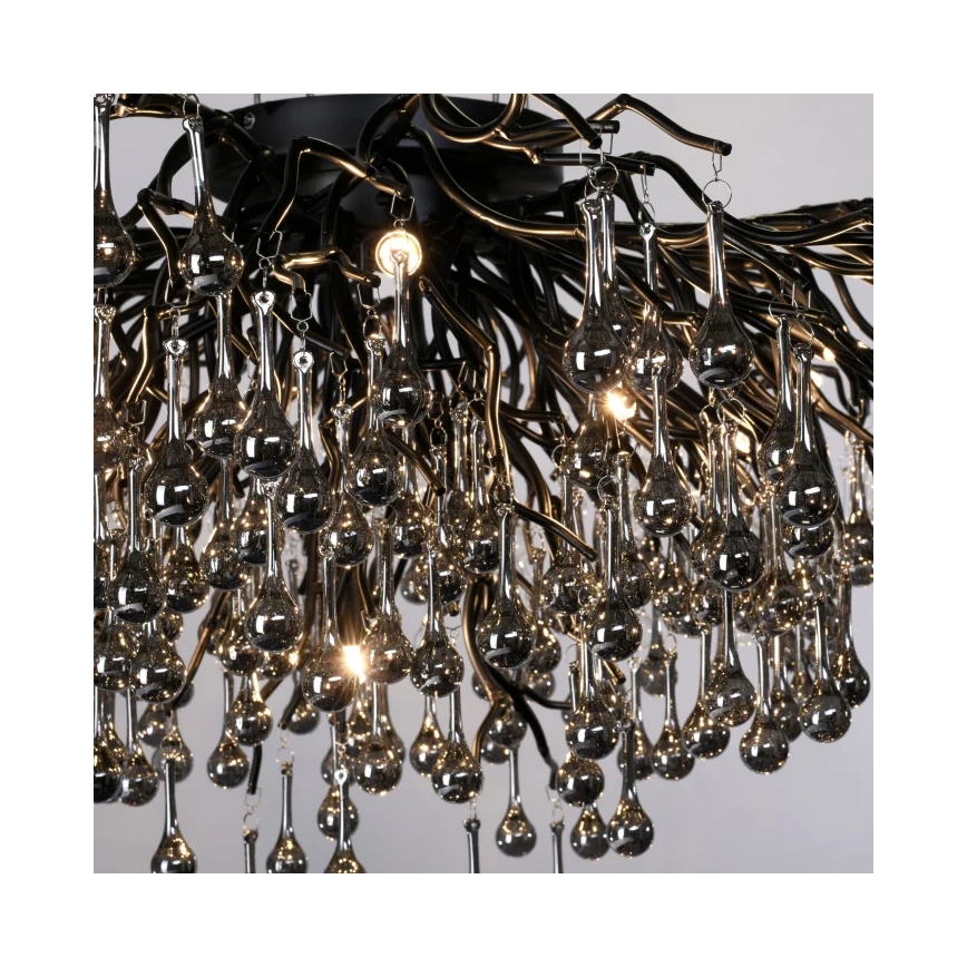Paul Neuhaus 8092-18 - ICICLE Flush-Mount Chandelier 14xG9/40W/230V Ø 100 cm Black