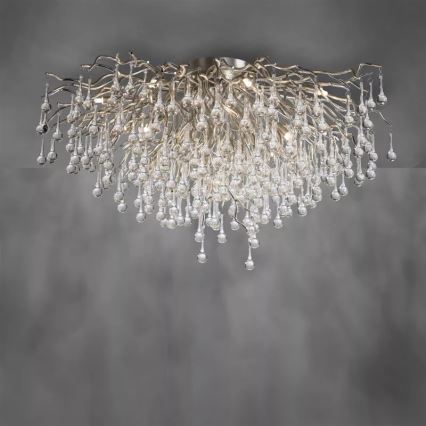 Paul Neuhaus 8092-55 - Flush-mounted chandelier ICICLE 14xG9/40W/230V Ø 100 cm polished chrome
