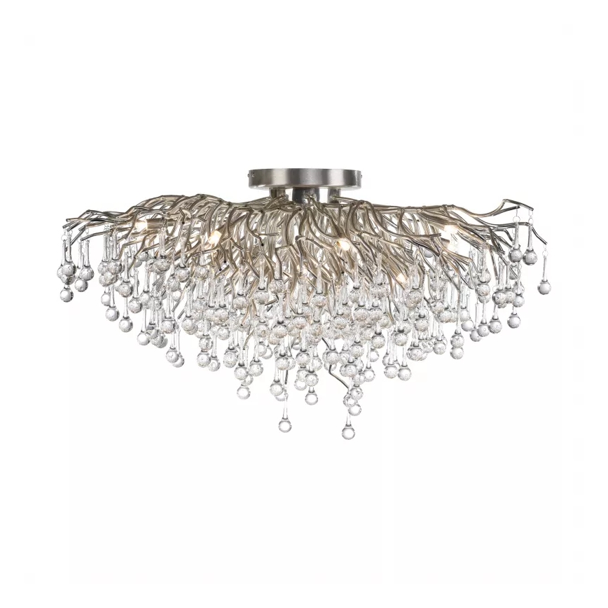 Paul Neuhaus 8092-55 - Flush-mounted chandelier ICICLE 14xG9/40W/230V Ø 100 cm polished chrome