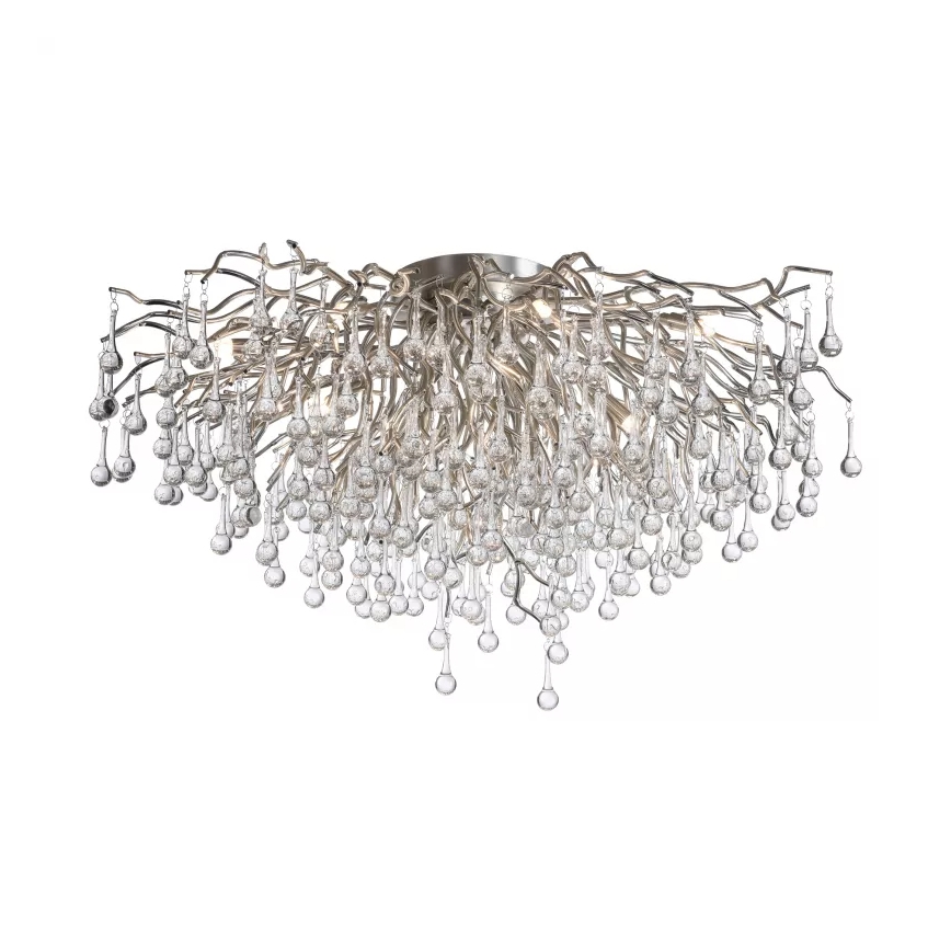 Paul Neuhaus 8092-55 - Flush-mounted chandelier ICICLE 14xG9/40W/230V Ø 100 cm polished chrome